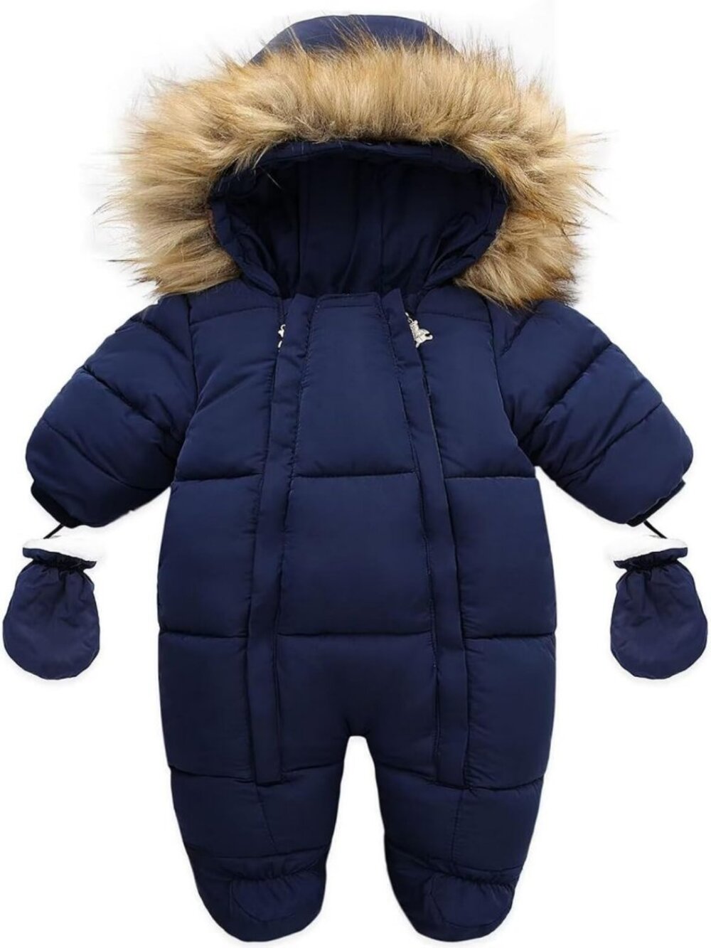 Adorable Infant Winter Snowsuit - Hooded Puffer Jacket & Romper for Baby